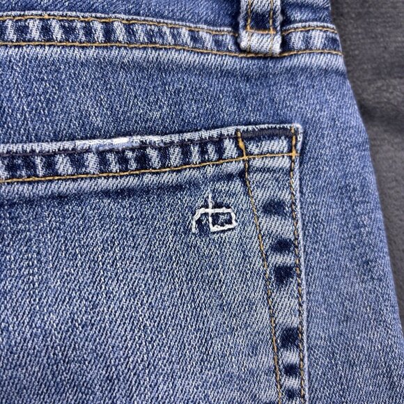 Rag & Bone Jeans Fit 2 Slim Men's 30 Medium Wash Denim Raw Hem Faded - Picture 5 of 16